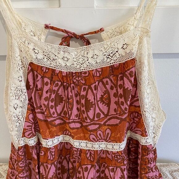 Urban Outfitters “Brunching” Lace Trim Brown Romper Women's Size Large - Picture 6 of 12